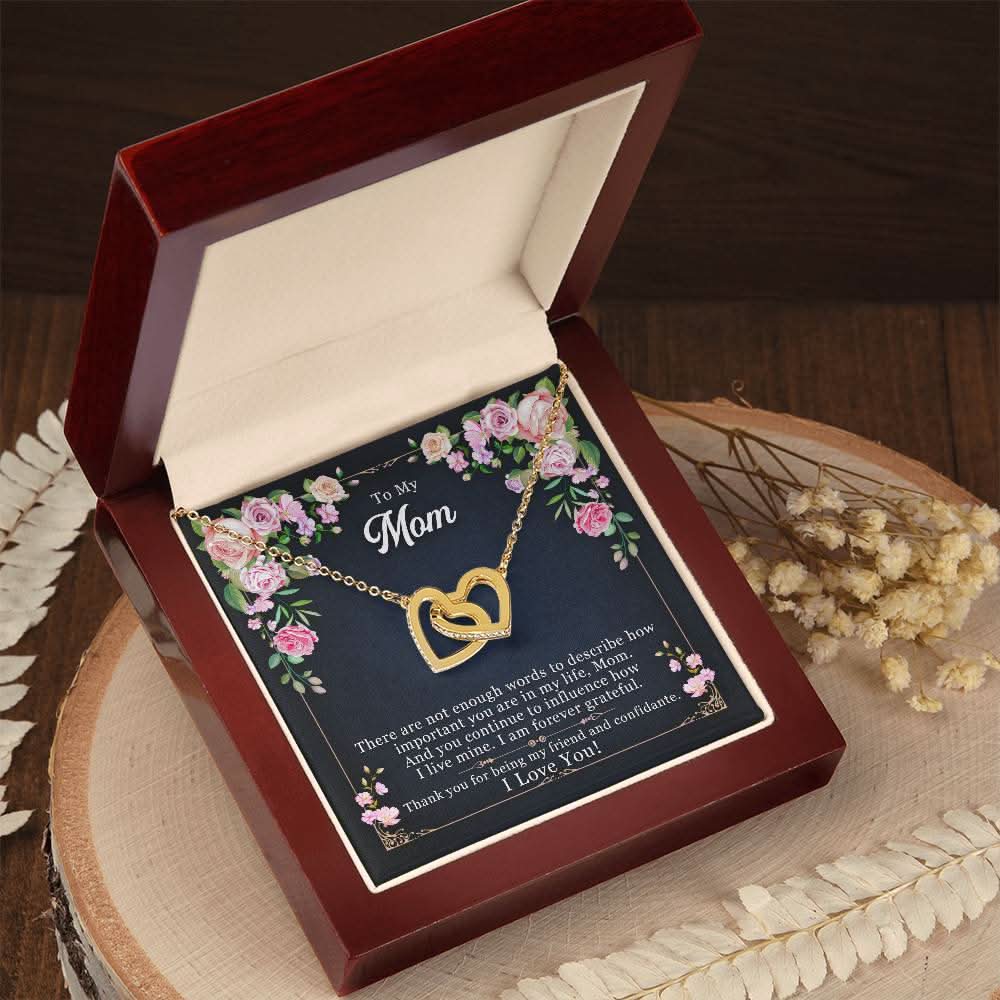 I Love You MOM! - Interlocking Hearts Necklace - Attracting The Eyes And Pairing Hearts - Perfect Jewellery Gifts